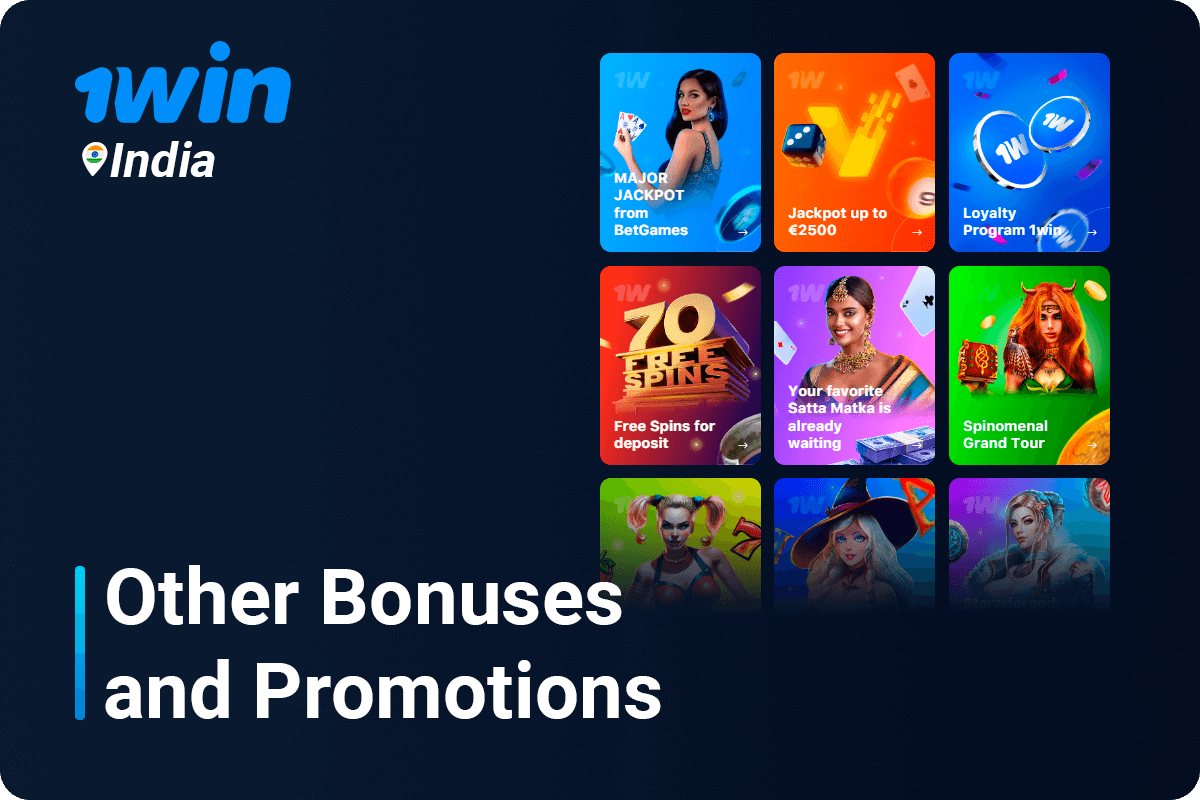1Win India other bonuses and promotions
