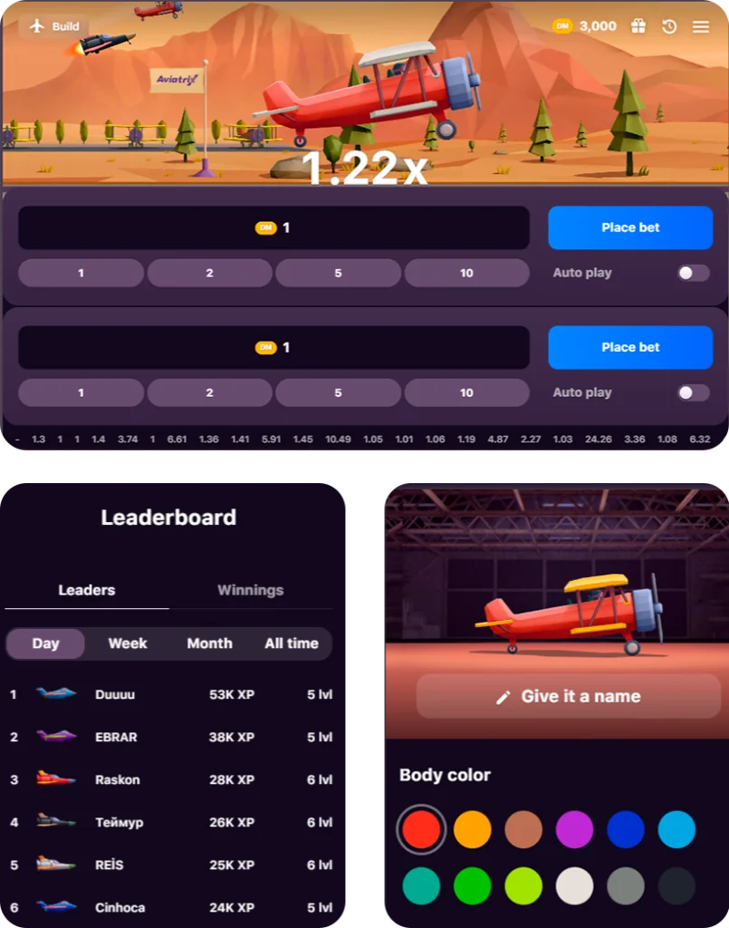 Aviatrix Game Interface