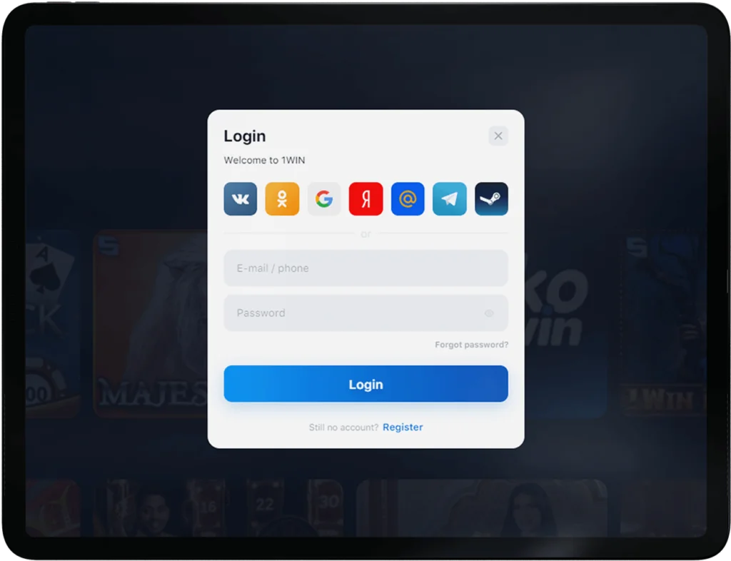 How to deposit at 1WIn India: Step 1 - Log In