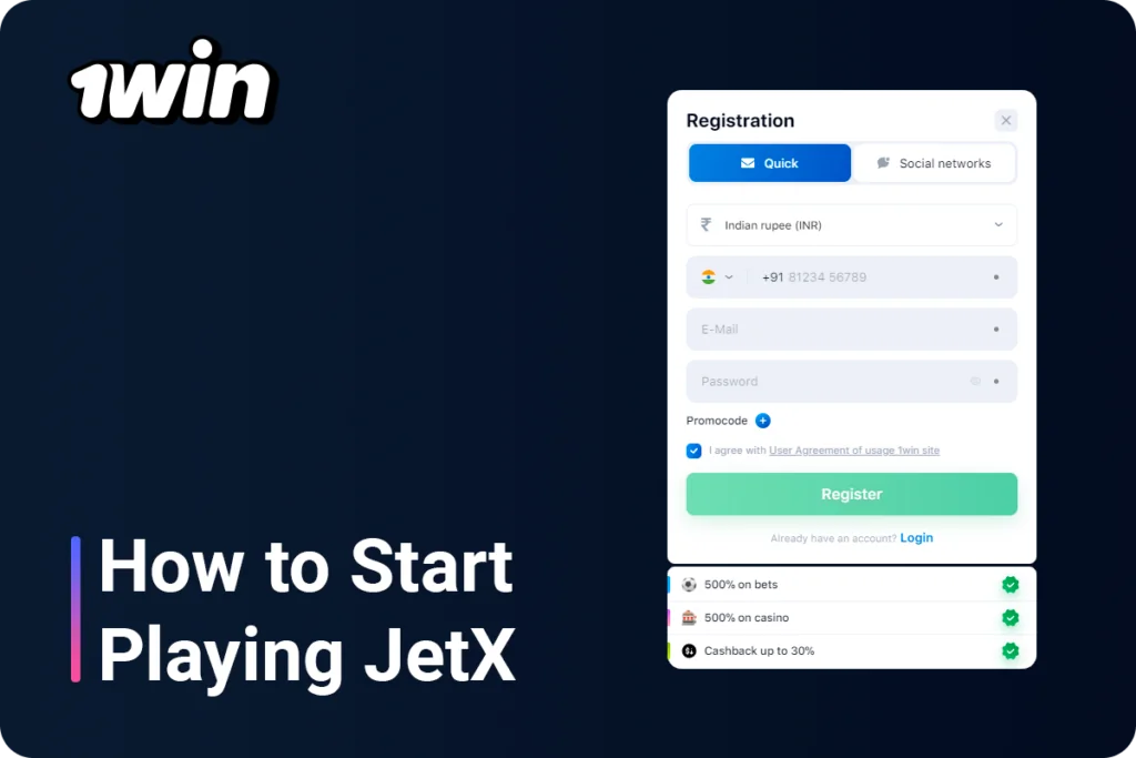 How to start playing 1Win JetX